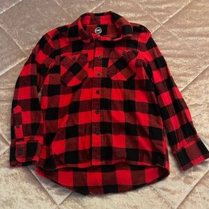 Wonder Nation Red and Black Checkered Shirt